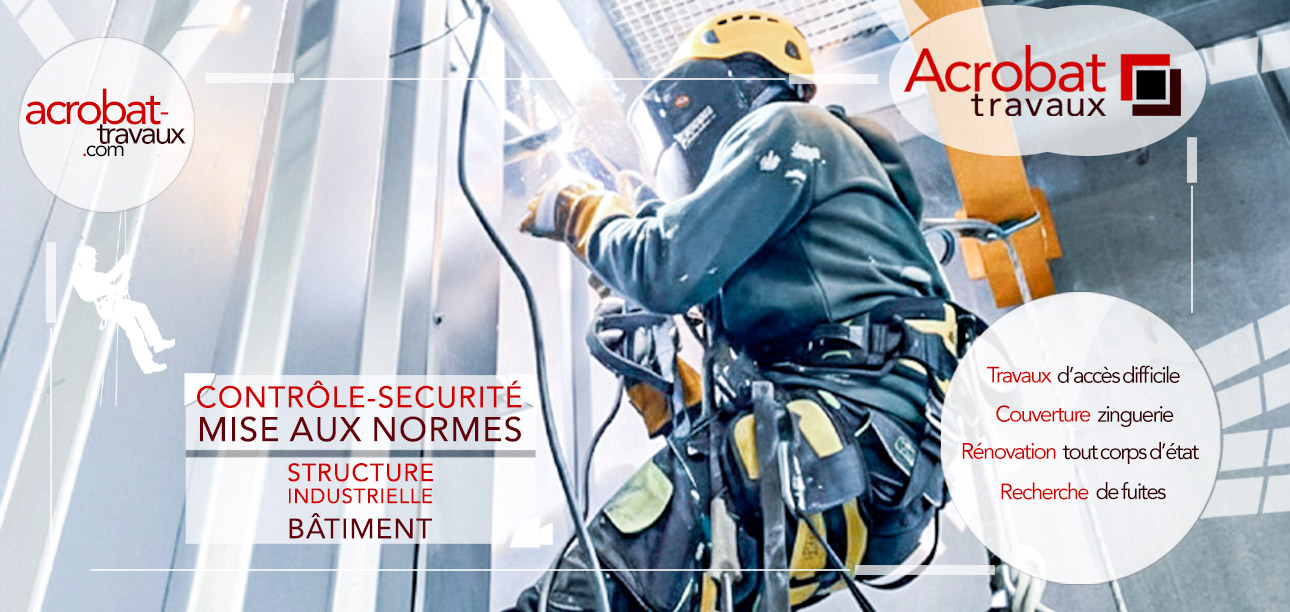 Maintenance industrielle, maintenance bâtiment copropriété, Acrobat Travaux intervient sur les structures où les accès peuvent être difficiles, sur des bâtiments ou des édifices publics et privés sur la région toulousaine, au centre ville et dans les zones industrielles